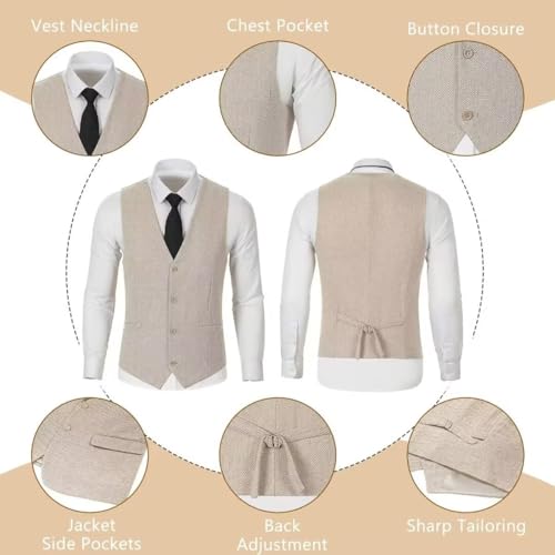 Retro 3 Piece Mens Trench Coats Wools Herringbone Tweed Winter Long Blazer Vest Pants Men Lapel Collar Peacoat Set3