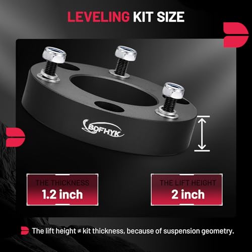 Image of BDFHYK 2 inch Front Leveling Lift Kit Compatible with Chevy Silverado 2007-2022 /Avalanche /Sierra /Suburban 1500 /Yukon /Tahoe 2WD /4WD Front Strut Spacers