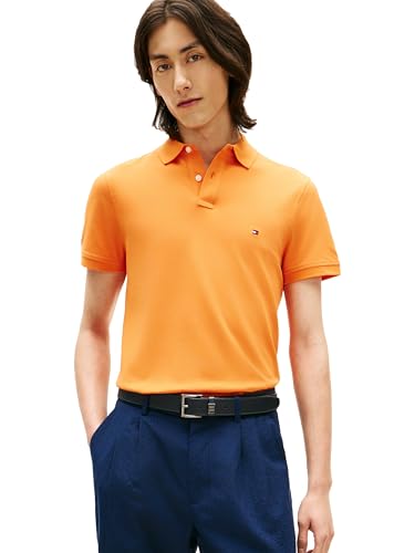 Image of Tommy Hilfiger Men's Short Sleeve Polo Shirts in Regular Fit With Stretch and Organic Pique Cotton
