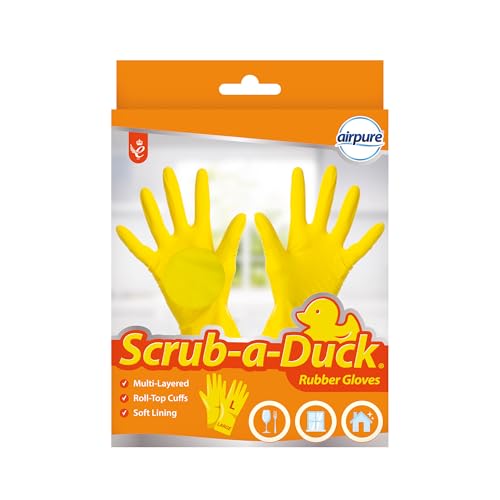 Scrub a Duck Rubber Cleaning Gloves | Washing Up