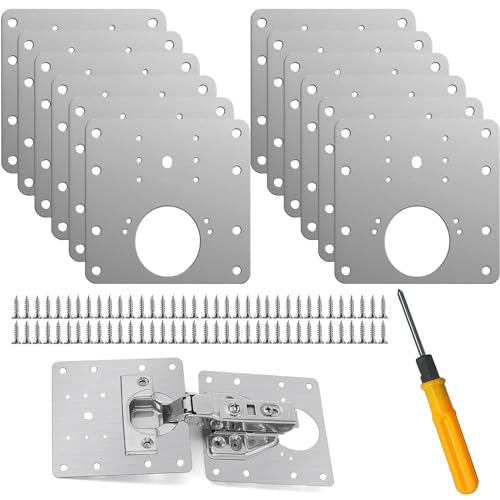 Jiaxitek 12 pcs Hinge Repair Plate Kit