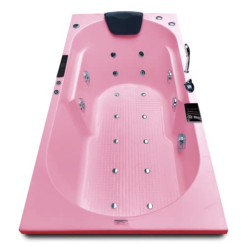 Image of Madonna Divine 5.5 ft. Bathtub with Whirlpool, Bubble and Back Massage, Filler Set and Online Heater with Digital Control Panel (Pink)