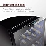 Wine Enthusiast 32-Bottle Dual Zone MAX Compressor Wine Cooler – Freestanding Mini Fridge with Digital Touchscreen, LED Display, Split Storage for Red & White Wines, Matte Black Refrigerator Home Bar - Image 5