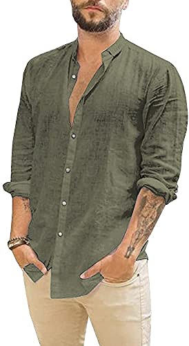 Gemijacka - Camicia estiva da uomo in lino, a