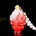 LOOPIG Natural Red White Jade Nine-Tailed Fox Pendant Necklace Chinese Carved Fashion Charm