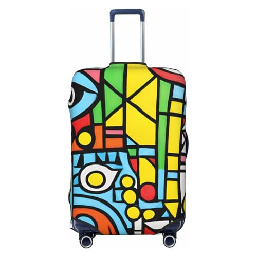 Striped Abstract Colorful Print Elastic Washable Baggage Protector Universal Suitcase Cover Travel Luggage Cover