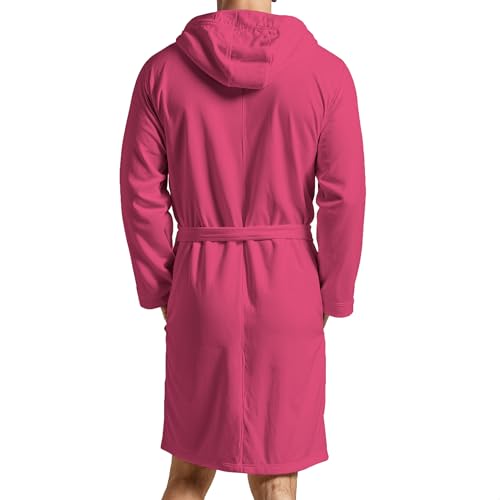PETTI Artigiani Italiani - Bademantel Microfaser für Herren und Damen, Fuchsie, L, 100% Mikrofaser