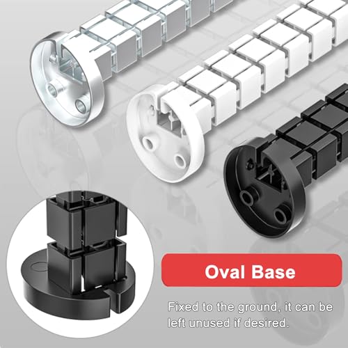 Under-Desk Cable Management Spine, Flexible Snake - Like Cables Duct for Office/Home/Study/Gaming Table, Commercial ABS Plastic Cord Hider(Black,100cm/39.4in) miniatura 7