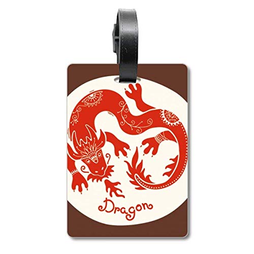 Étiquette de valise Année du Dragon - Accessoire de bagage motif Zodiaque de Chine