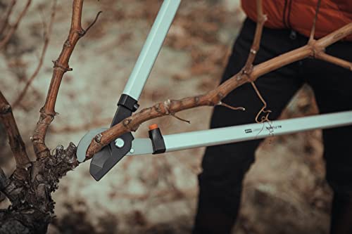 Gartenschere Zweihändig - Modell J500 - Aus Teflonbeschichtetem Stahl mit Griff aus Zwei Materialien - Bypass-Schnitt mit Haken - Länge 70 cm - Ideal für den Trockenschnitt - Altuna