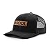 BustedTees HODL Leather Patch Back Mesh Hat Cryptocurrency Trading Baseball Cap (Black Front/Black Mesh)