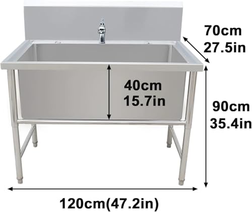 Profesjonalna stacja do kąpieli dla dużych i średnich psów – zlew do pielęgnacji domu (120 x 69 cm x 89 cm) - łatwy do czyszczenia zlew z mopem podłogowym - idealny do pielęgnacji zwierząt domowych