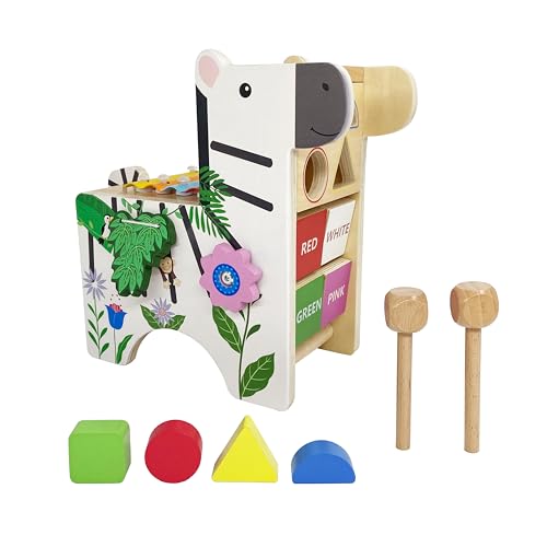 Image of Teamson Kids - Preschool Zebra Wooden Activity Play Center with Xylophone