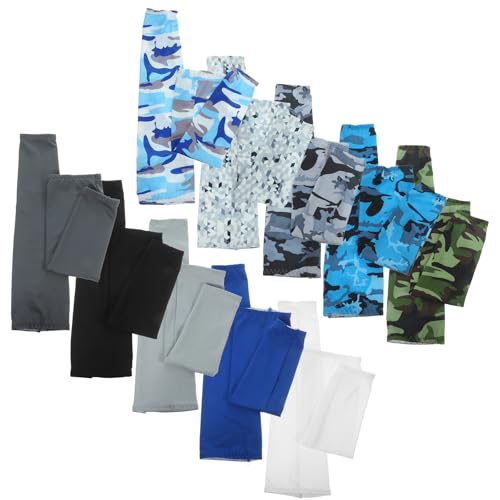 Mangas para brazos con protección UV y camuflaje oscuro de poliéster elástico para deporte 10 pares