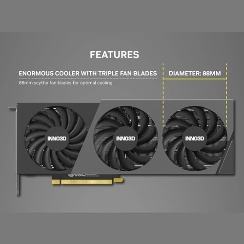 Image of INNO3D NVIDIA GEFORCE RTX 4070 Super X3 OC 12GB GDDR6X 192-Bit pci e x4 X16 Gaming Graphics Card - N407S3-126XX-186162L