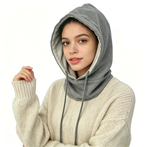 Amerthing Faraday Hat Faraday Protection Beanie Faraday EMF Protection Hood 5G Blocking RF Shielding Cap(Gray)