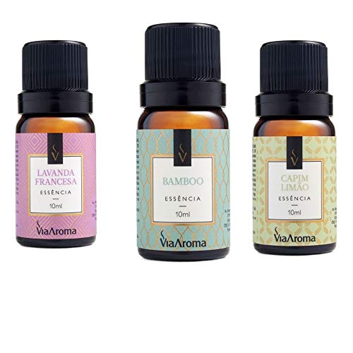 Kit 3 Essências Via Aroma De Aromatizador Aromaterapia 10ml - Lav...
