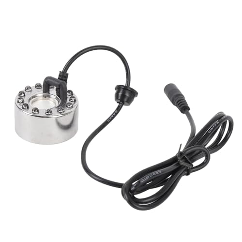 400mL / H Mist Maker Fogger, LED Color Changing Atomizer, Airs Humidifier with Controller for Water Pond Rockery Vase Birdbath, Fountain Fog Machine for Garden Decor (US Plug)