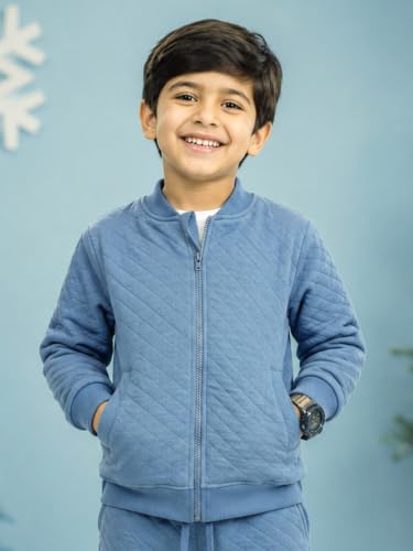 Image of KiddoPanti Boys & Girls Quilted Winter Jacket | 60% Cotton 40% Polyester Quilted Fabric | 2 Insert Pockets | Fron Zip Open | Kids Winterwear