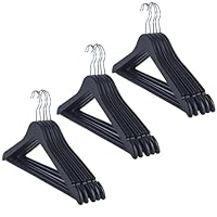 Beldray Beldray COMBO Wooden Clothes Hangers – Pack of 10 Sturdy Suit Hangers, Multifunctional Garment Coat Hangers with Trouser Bar, Wardrobe Organiser, Strong and Durable, FSC®-Certified Wood