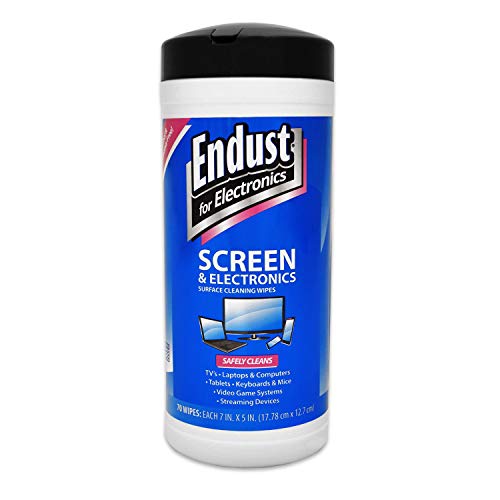 Endust for Electronics, Screen Cleaning Wipes, Surface Cleaning, Great LCD and Plasma Wipes, 70 Count (11506) (3 Pack(70 Count))