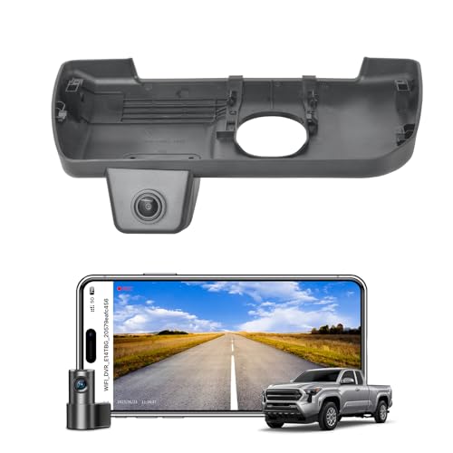Front 4K & Rear 1080P Dash Cam Custom fit for Toyota Tacoma & Hybrid 2024 2025 2026(Model B), SR SR5 TRD Sport Pro Pre-Runner Off Road Limited etc, Integrated OEM Look, App & WiFi, GPS, 128GB Card