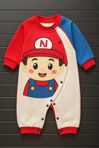 Image of Bold N Elegant Kids Cute Fleece Zip-Up Sleep N Play Baby Boy Girl Winter Bodysuit Romper Coveralls