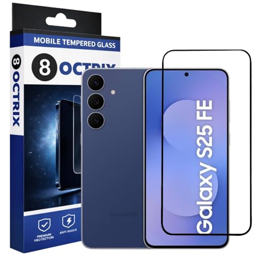 Image of Military-Grade Tempered Glass Screen Protector Compatible for Samsung Galaxy S25 FE with Edge-to-Edge Coverage - Case Friendly & Bubble-Free Installation Kit (Pack of 1)
