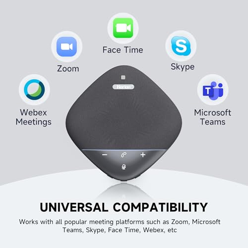 Image of HORION Conference Speaker with Microphone, Wireless Bluetooth Speakerphone for Office Meeting Computer PC, w /8 Mics, 20ft Voice Pickup, 8H Call Time, AI Noise Cancelling, Portable with Zoom /Teams