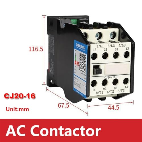 Contacteur CA 16A triphasé CJ20-16 220V avec 2 NO 2 NC - 3