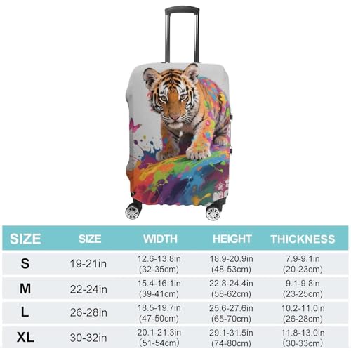 Tiger & Flying Colors Elastic Luggage Cover Suitcase Protector for 19-32 Inch Suitcases | Universal Stretchable Travel Bag Cover | Anti-Scratch, Washable with Zipper Closure M2