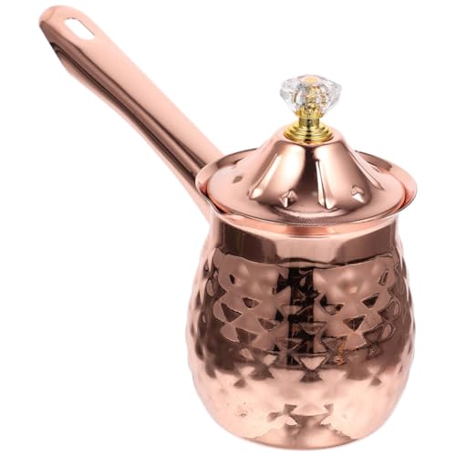 POPETPOP Cafetera Turca de Acero Inoxidable de 400ml con Mango Largo, Resistente y Fácil de Lavar, Adecuado para Preparar Café y Leche en Casa
