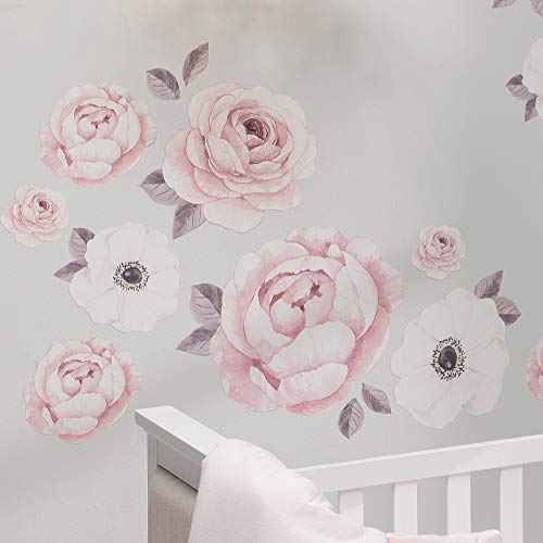 Vinilos decorativos flores acuarela rosa/blanco 67x22.5 in miniatura 2