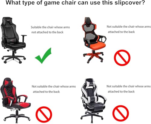 Image of WOMACO Gaming Chair Slipcover Stretch Seat Chair Cover for Leather Computer Reclining Racing Ruffled Gamer Chair Protector (Purple, One-Size)