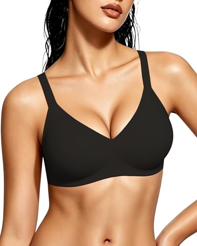 Image of Gailife Smooth Wireless Jelly Bras for Women No Underwire Seamless Push Up Bra Full Coverage Soft Suppor Tshirt Bralettes