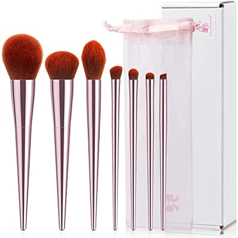 7Pcs Pink Makeup Brushes Set Professional, Face Foundation Brush, Eye Brush, Essential Beauty Tools for Travel for Beginners by YUESHENNAN Cover