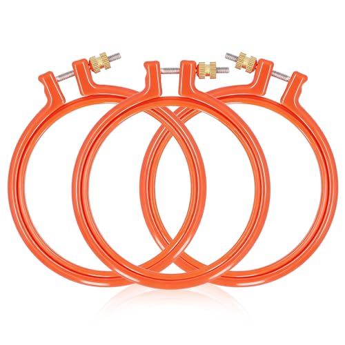 3pcs Plastic Embroidery Hoops Set, Plastic Cross Stitch Adjustable Circle