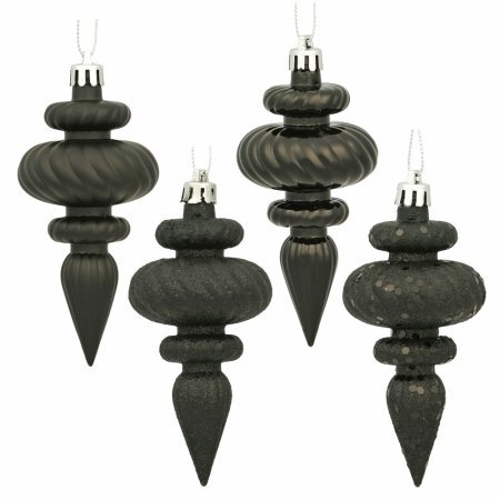 4 in. Black Finial 4 Finish Asst 8-Bx