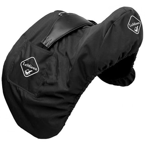 LeMieux GP Jump Saddle Cover Black - Durable Waterproof Outer - Soft Fleece Lining