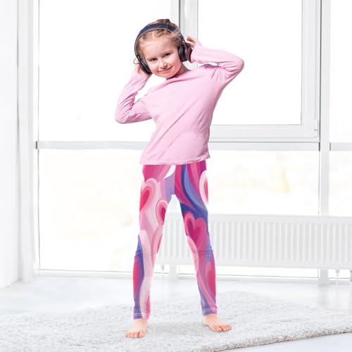 Bolaz Toddler Girls Leggings Printed Yoga Pants Leggings White Pink Flower for Kids4