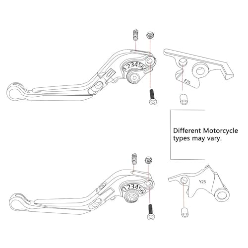 Levier d'embrayage de frein pour MT 125 2014-2023 réglable style 9 - 3