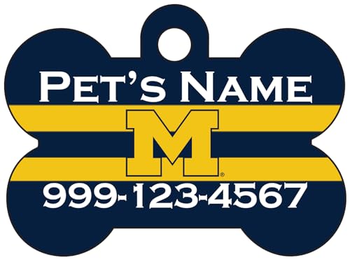 NCAA Dog Tag Pet Id Tag Personalized w/Name & Number (Michigan Wolverines)