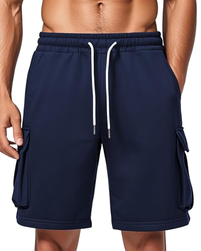 Image of Men's Cargo Sweat Shorts Casual Workout Athletic Jogger Gym SweatShorts