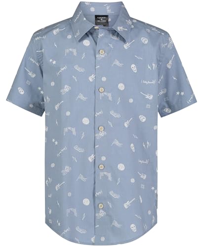 Lucky Brand Boys' Short Sleeve Woven Button-Down Shirt