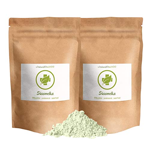 Süssmolke Pulver - 2 x 500 g (1 kg) - Molkekur - aus frischer Molke hergestellt - in Premiumqualität - Molkeproteinpulver, Molke Natur, Süssmolkepulver, Trinkmolke, Molke-Drink - OHNE Zusätze