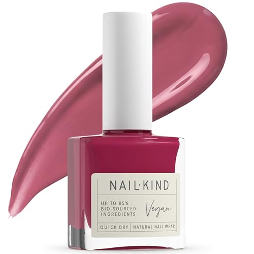 Dark Purple Nail Polish Plum Passion 8ml Vegan Nail Varnish – Quick Drying Long Lasting Chip Resistant Manicure, Low Chemical Formula, PETA & Halal Certified, High Shine Finish, NailKind