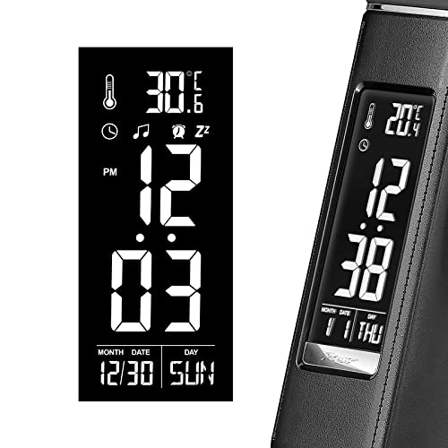 Lámpara de escritorio LED de cuello de cisne flexible con calendario de reloj y temperatura, ideas de regalo de oficina, lámpara de mesa táctil regulable con 3 niveles de brillo, luz moderna para 6