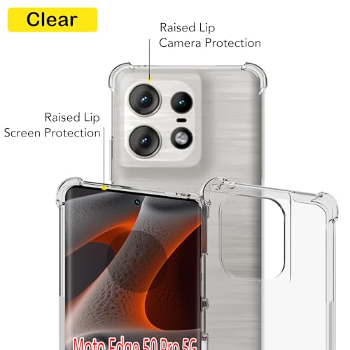 Image of Back Cover Silicone Flexible Bumper Transparent Cover for Motorola Edge 50 Pro -Transparent
