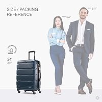 Samsonite Omni PC Hardside Expandable Luggage with Spinner Wheels, Teal, Checked-Medium 24-Inch — image 2