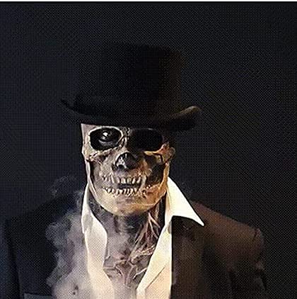 Bulex Skull Mask Scary Full Head Skeleton Headgear Creepy Biochemical Mask Realistic Halloween Cosplay Latex Horror Mask #TOP4